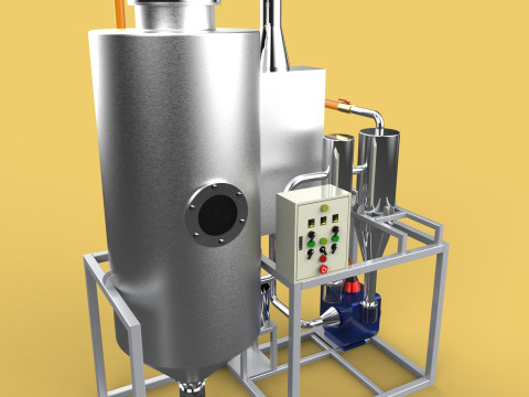 CENTRIFUGAL SPRAY DRYER MACHINE SPRAYING DRYING POWDER GRANULE 3D Model