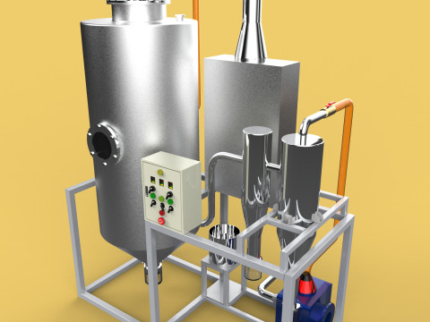 CENTRIFUGAL SPRAY DRYER MACHINE SPRAYING DRYING POWDER GRANULE 3D Model