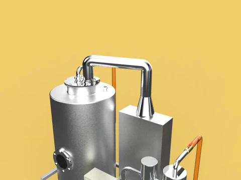 CENTRIFUGAL SPRAY DRYER MACHINE SPRAYING DRYING POWDER GRANULE 3D Model