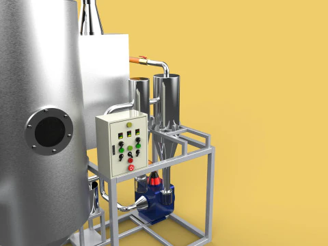 CENTRIFUGAL SPRAY DRYER MACHINE SPRAYING DRYING POWDER GRANULE 3D Model