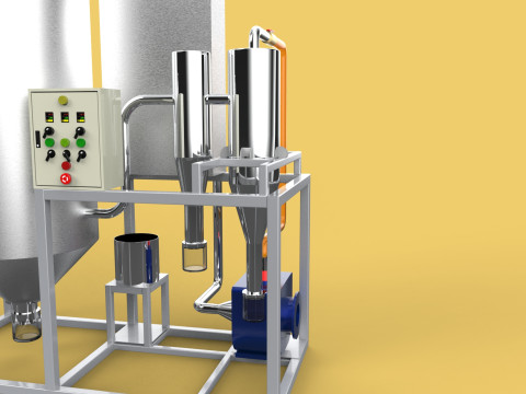 CENTRIFUGAL SPRAY DRYER MACHINE SPRAYING DRYING POWDER GRANULE 3D Model