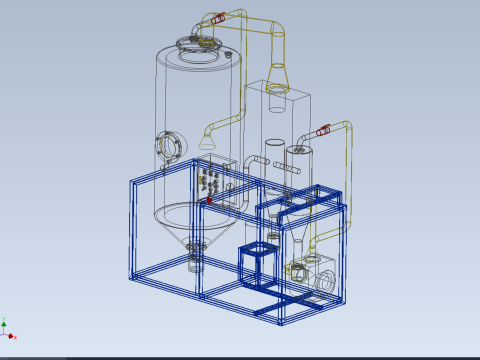 CENTRIFUGAL SPRAY DRYER MACHINE SPRAYING DRYING POWDER GRANULE 3D Model