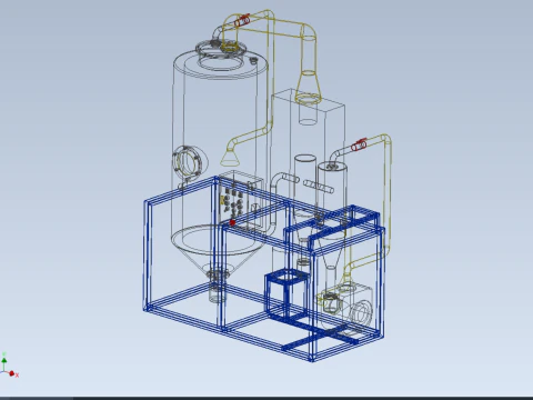 CENTRIFUGAL SPRAY DRYER MACHINE SPRAYING DRYING POWDER GRANULE 3D Model