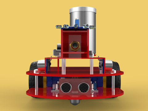 AUTONOMOUS FIRE FIGHTING ROBOT VEHICLE EXTINGUISHER SPRAYER UGV 3D Модель