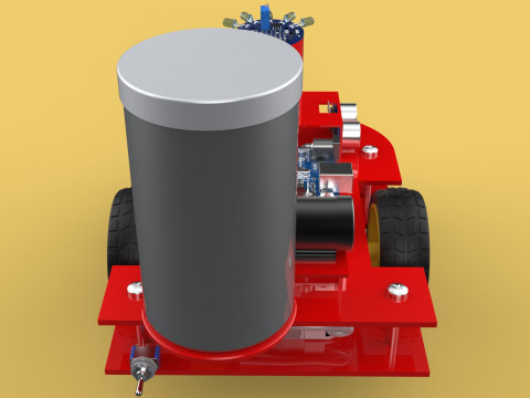 AUTONOMOUS FIRE FIGHTING ROBOT VEHICLE EXTINGUISHER SPRAYER UGV 3D Модель