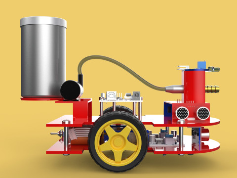 AUTONOMOUS FIRE FIGHTING ROBOT VEHICLE EXTINGUISHER SPRAYER UGV 3D Модель