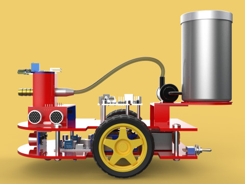AUTONOMOUS FIRE FIGHTING ROBOT VEHICLE EXTINGUISHER SPRAYER UGV 3D Модель