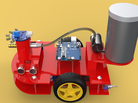 AUTONOMOUS FIRE FIGHTING ROBOT VEHICLE EXTINGUISHER SPRAYER UGV 3D Модель