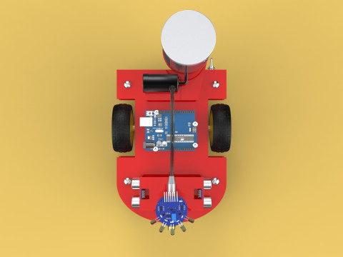 AUTONOMOUS FIRE FIGHTING ROBOT VEHICLE EXTINGUISHER SPRAYER UGV 3D Модель