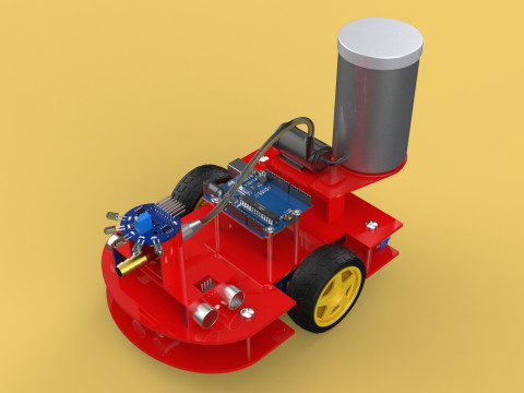 AUTONOMOUS FIRE FIGHTING ROBOT VEHICLE EXTINGUISHER SPRAYER UGV 3D Модель