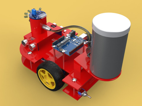 AUTONOMOUS FIRE FIGHTING ROBOT VEHICLE EXTINGUISHER SPRAYER UGV 3D Модель