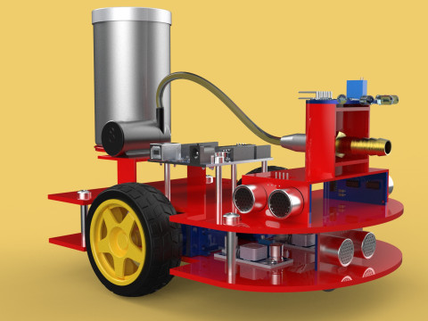 AUTONOMOUS FIRE FIGHTING ROBOT VEHICLE EXTINGUISHER SPRAYER UGV 3D Модель