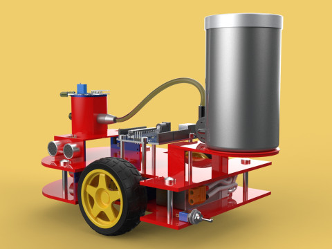 AUTONOMOUS FIRE FIGHTING ROBOT VEHICLE EXTINGUISHER SPRAYER UGV 3D Модель