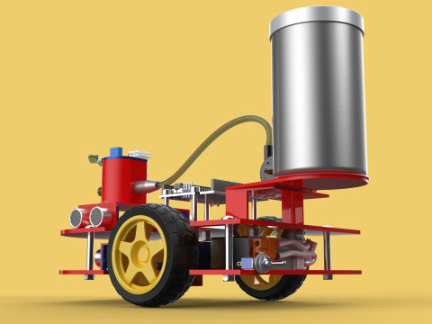 AUTONOMOUS FIRE FIGHTING ROBOT VEHICLE EXTINGUISHER SPRAYER UGV 3D Модель