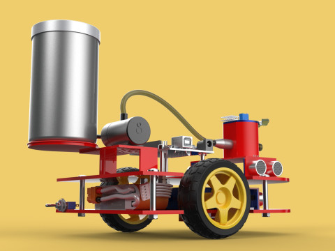 AUTONOMOUS FIRE FIGHTING ROBOT VEHICLE EXTINGUISHER SPRAYER UGV 3D Модель