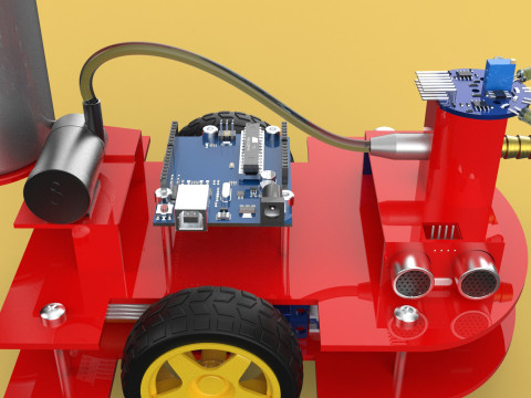 AUTONOMOUS FIRE FIGHTING ROBOT VEHICLE EXTINGUISHER SPRAYER UGV 3D Модель