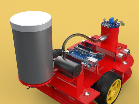 AUTONOMOUS FIRE FIGHTING ROBOT VEHICLE EXTINGUISHER SPRAYER UGV 3D Модель