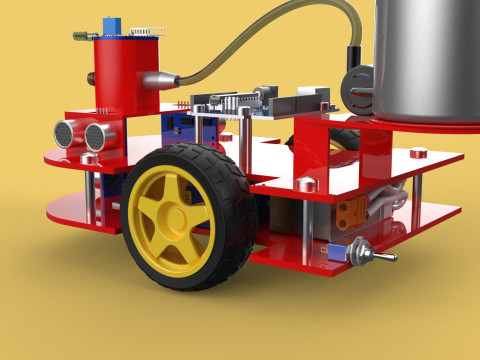 AUTONOMOUS FIRE FIGHTING ROBOT VEHICLE EXTINGUISHER SPRAYER UGV 3D Модель