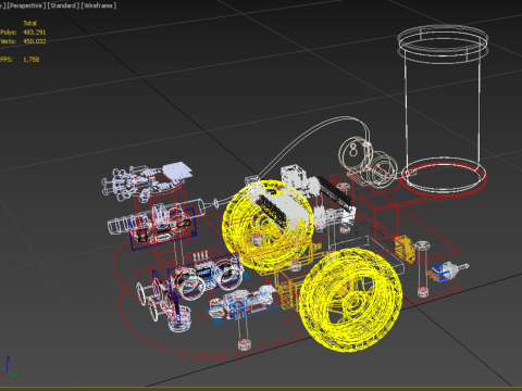 AUTONOMOUS FIRE FIGHTING ROBOT VEHICLE EXTINGUISHER SPRAYER UGV 3D Модель