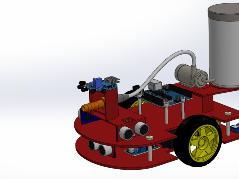 AUTONOMOUS FIRE FIGHTING ROBOT VEHICLE EXTINGUISHER SPRAYER UGV 3D Модель