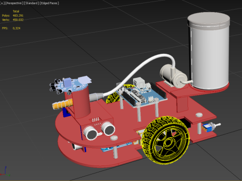 AUTONOMOUS FIRE FIGHTING ROBOT VEHICLE EXTINGUISHER SPRAYER UGV 3D Модель