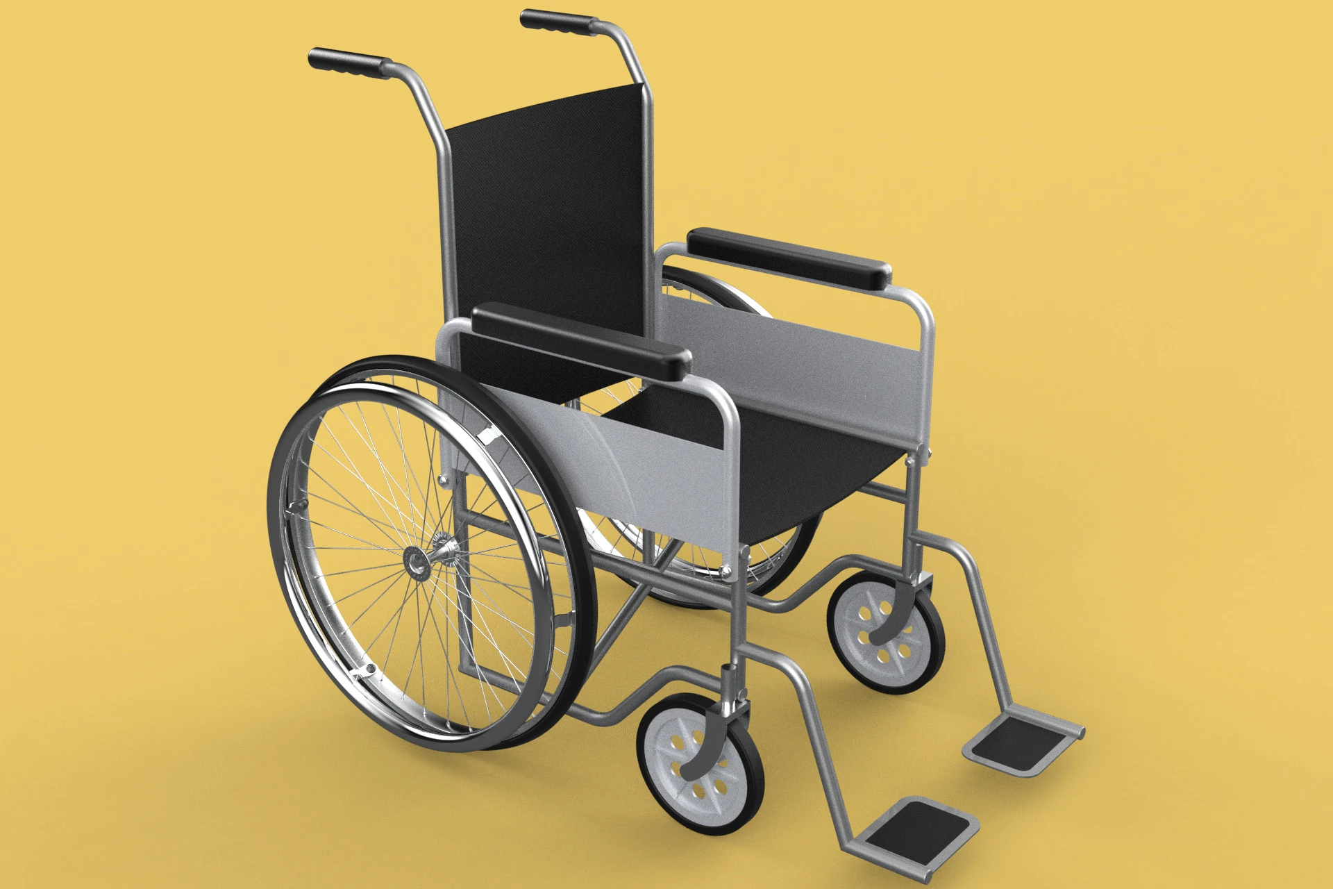 STANDARD MEDICAL WHEELCHAIR MANUAL WHEEL CHAIR MOBILITY 3D Model .c4d .max .obj .3ds .fbx .stl .blend 