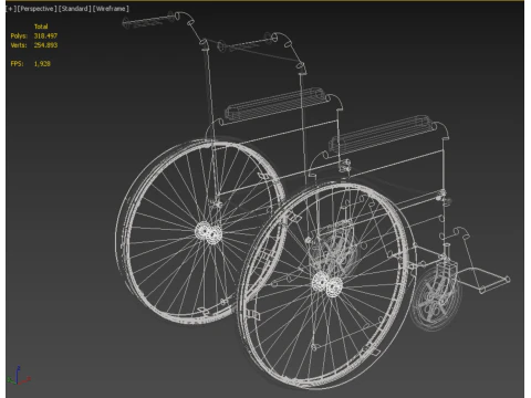 STANDARD MEDICAL WHEELCHAIR MANUAL WHEEL CHAIR MOBILITY 3D Model