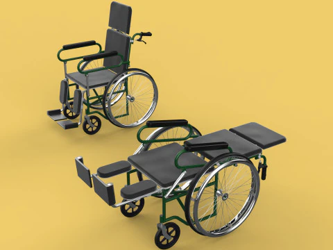 RECLINABLE RECLINAR INCLINAR ACOSTADO MANUAL PLEGABLE SILLA DE RUEDAS M&Eacute;DICO Modelo 3D