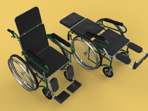 RECLINING RECLINE TILT LYING MANUAL FOLDING WHEELCHAIR MEDICAL Modello 3D