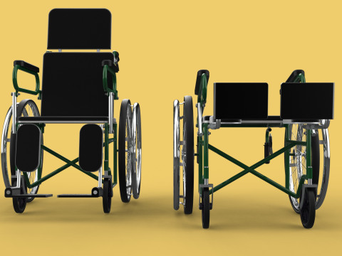 RECLINING RECLINE TILT LYING MANUAL FOLDING WHEELCHAIR MEDICAL Modello 3D