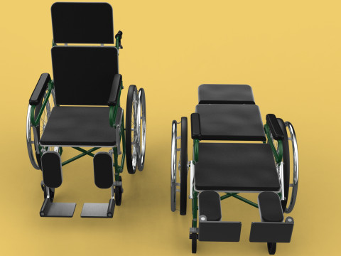 RECLINING RECLINE TILT LYING MANUAL FOLDING WHEELCHAIR MEDICAL Modello 3D