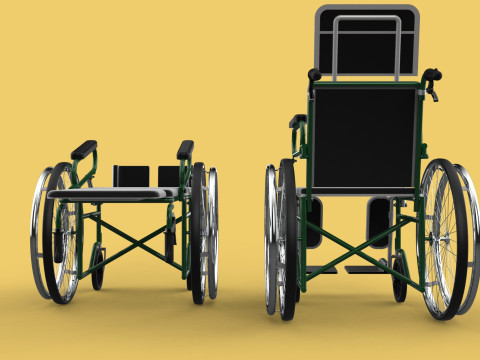 RECLINING RECLINE TILT LYING MANUAL FOLDING WHEELCHAIR MEDICAL Modello 3D