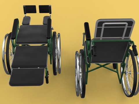 RECLINING RECLINE TILT LYING MANUAL FOLDING WHEELCHAIR MEDICAL Modello 3D
