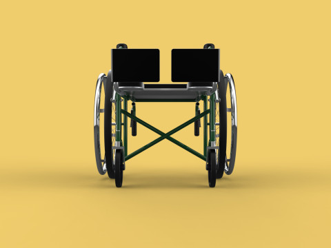 RECLINING RECLINE TILT LYING MANUAL FOLDING WHEELCHAIR MEDICAL Modello 3D
