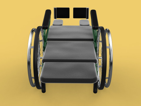 RECLINING RECLINE TILT LYING MANUAL FOLDING WHEELCHAIR MEDICAL Modello 3D