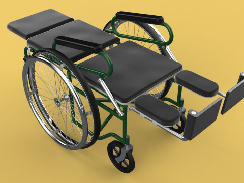 RECLINING RECLINE TILT LYING MANUAL FOLDING WHEELCHAIR MEDICAL Modello 3D
