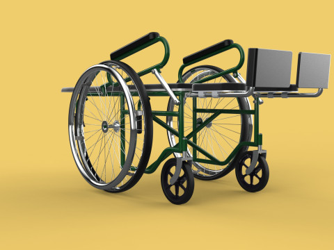 RECLINING RECLINE TILT LYING MANUAL FOLDING WHEELCHAIR MEDICAL Modello 3D