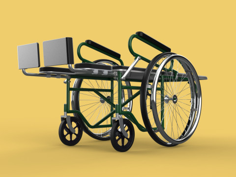 RECLINING RECLINE TILT LYING MANUAL FOLDING WHEELCHAIR MEDICAL Modello 3D