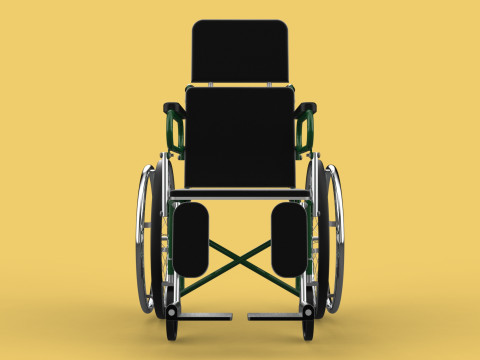 RECLINING RECLINE TILT LYING MANUAL FOLDING WHEELCHAIR MEDICAL Modello 3D