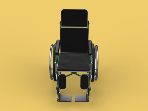 RECLINING RECLINE TILT LYING MANUAL FOLDING WHEELCHAIR MEDICAL Modello 3D