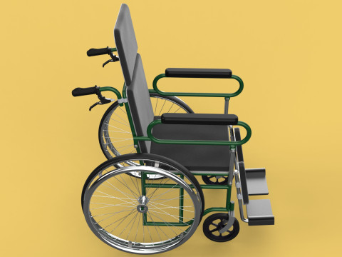 RECLINING RECLINE TILT LYING MANUAL FOLDING WHEELCHAIR MEDICAL Modello 3D