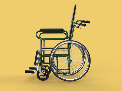 RECLINING RECLINE TILT LYING MANUAL FOLDING WHEELCHAIR MEDICAL Modello 3D
