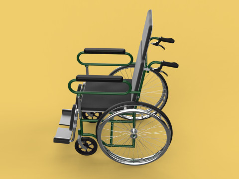 RECLINING RECLINE TILT LYING MANUAL FOLDING WHEELCHAIR MEDICAL Modello 3D
