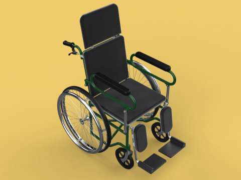 RECLINING RECLINE TILT LYING MANUAL FOLDING WHEELCHAIR MEDICAL Modello 3D