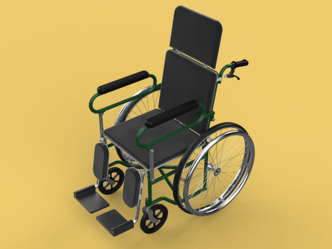 RECLINING RECLINE TILT LYING MANUAL FOLDING WHEELCHAIR MEDICAL Modello 3D