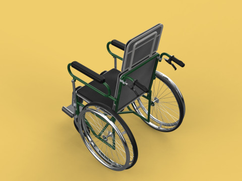RECLINING RECLINE TILT LYING MANUAL FOLDING WHEELCHAIR MEDICAL Modello 3D