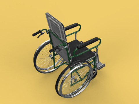 RECLINING RECLINE TILT LYING MANUAL FOLDING WHEELCHAIR MEDICAL Modello 3D