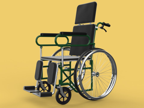 RECLINING RECLINE TILT LYING MANUAL FOLDING WHEELCHAIR MEDICAL Modello 3D