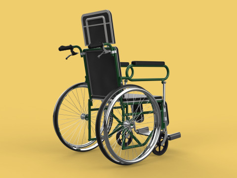 RECLINING RECLINE TILT LYING MANUAL FOLDING WHEELCHAIR MEDICAL Modello 3D