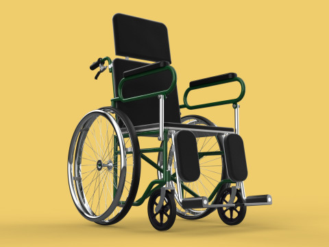 RECLINING RECLINE TILT LYING MANUAL FOLDING WHEELCHAIR MEDICAL Modello 3D